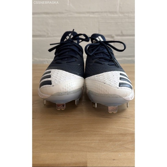 Adidas Navy White con V Bounce Metal Baseball Cleats VanguardVend - Size 8.5 - Picture 3 of 12